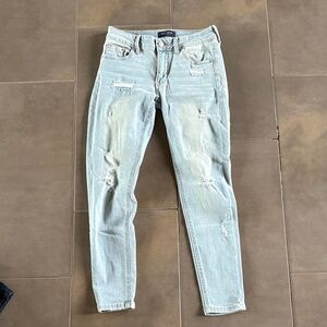 Light Blue Distressed Women Jeans